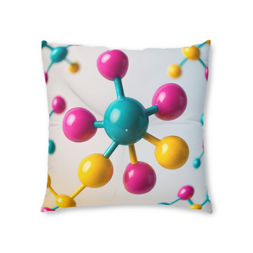 Molecular Harmony - Tufted Floor Pillow, Square