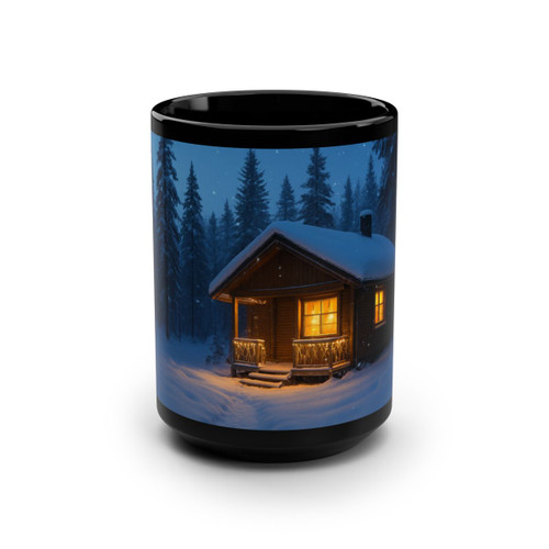 Joyful Winter Wonderland - Black Mug, 15oz