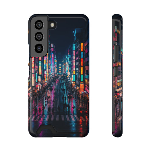 Tokyo Neon Streets - Phone Case With Card Holder