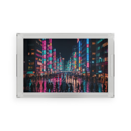 Tokyo Neon Streets - Acrylic Serving Tray
