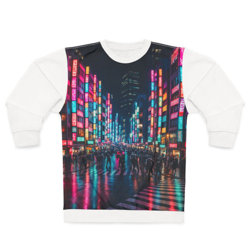 Tokyo Neon Streets - Unisex Sweatshirt (AOP) Tokyo Neon Streets - Unisex Sweatshirt (AOP)