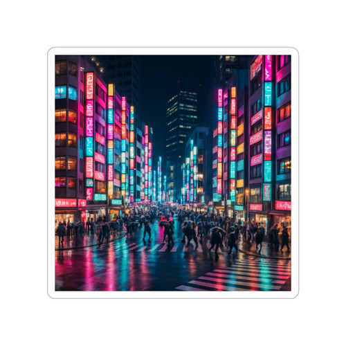 Tokyo Neon Streets - Transparent Outdoor Stickers, Die-Cut, 1pc