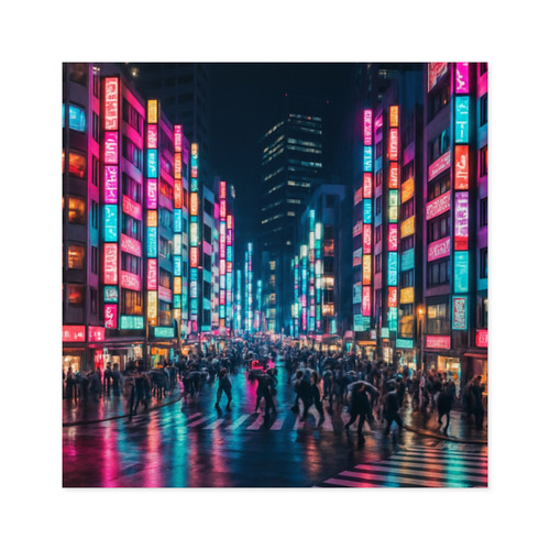 Tokyo Neon Streets - Laminate Stickers, Square