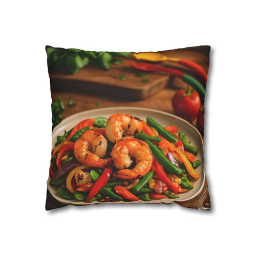 Flavorful Journeys - Square Poly Canvas Pillowcase