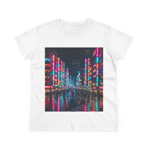 Tokyo Neon Streets - Women's Midweight Cotton Tee