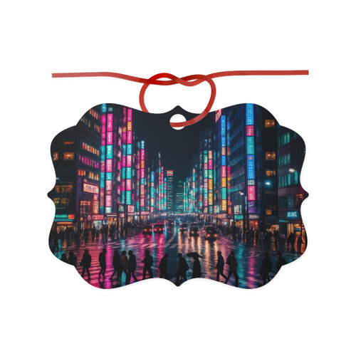 Tokyo Neon Streets - Aluminum Ornaments, 1pc