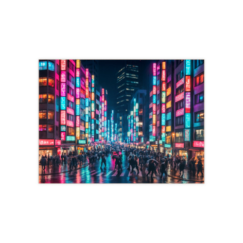 Tokyo Neon Streets - Ceramic Photo Tile