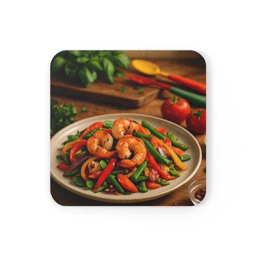 Flavorful Journeys - Cork Back Coaster