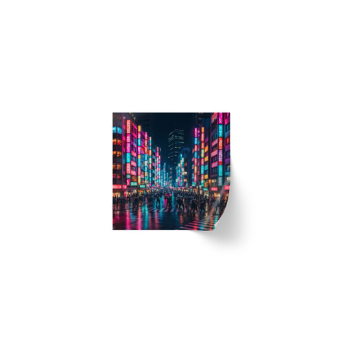 Tokyo Neon Streets - Square Sticker Label Rolls