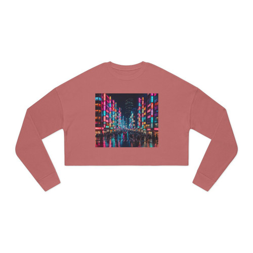 Tokyo Neon Streets - Women's Cropped Sweatshirt