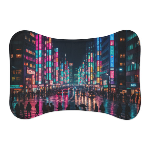 Tokyo Neon Streets - Pet Feeding Mats