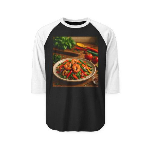 Flavorful Journeys - Unisex Three-Quarter Sleeve Raglan Shirt Flavorful Journeys - Unisex Three-Quarter Sleeve Raglan Shirt
