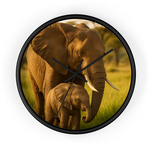 Dramatic Elephant Guardian - Wall Clock