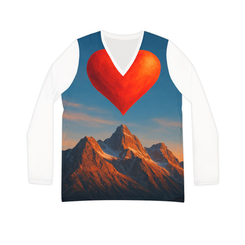 Brave Heart Rising - Women's Long Sleeve V-neck Shirt (AOP) Brave Heart Rising - Women's Long Sleeve V-neck Shirt (AOP)