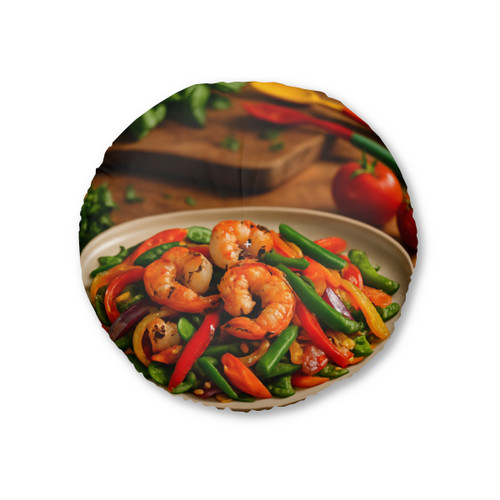 Flavorful Journeys - Tufted Floor Pillow, Round