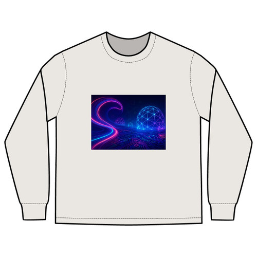 Digital Dreamscape - Men's Heavy Faded Long Sleeve Tee