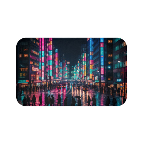 Tokyo Neon Streets - Bath Mat