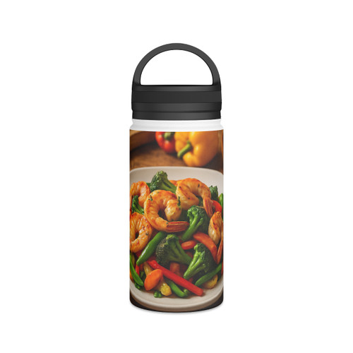 Flavorful Journeys - Stainless Steel Water Bottle, Handle Lid
