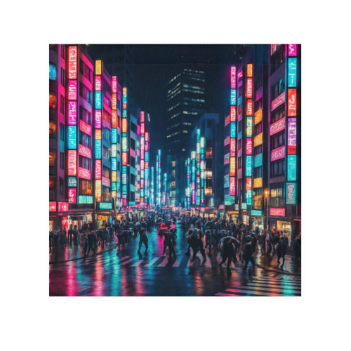 Tokyo Neon Streets - Face Towel
