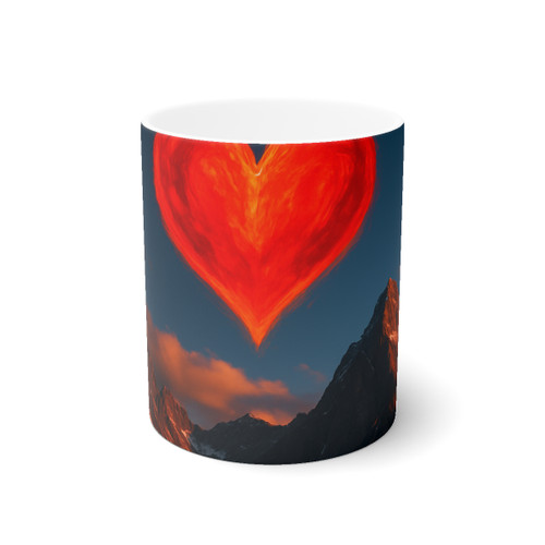 Brave Heart Rising - White Ceramic Mug, 11oz and 15oz