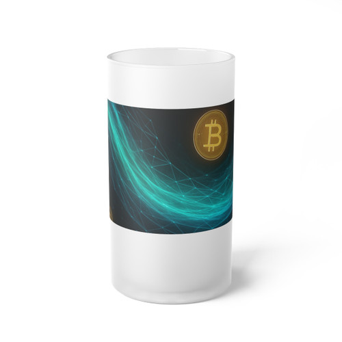 Digital Currency Wave - Frosted Glass Beer Mug