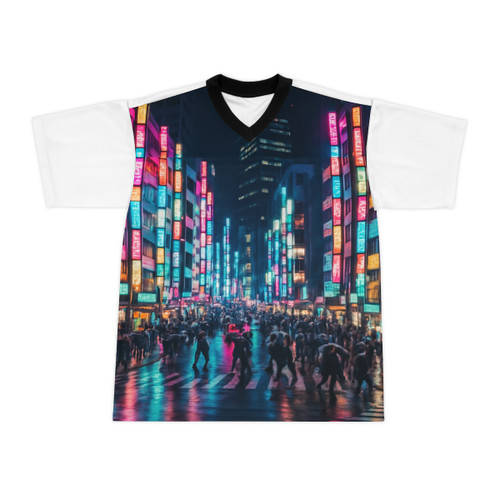 Tokyo Neon Streets - Unisex Football Jersey (AOP)