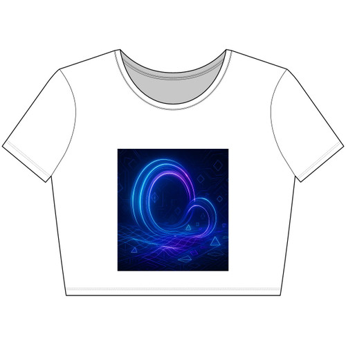 Digital Dreamscape - Women’s Poly-Cotton Crop Tee Digital Dreamscape - Women’s Poly-Cotton Crop Tee