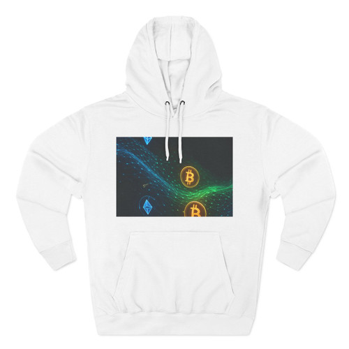 Digital Currency Wave - Three-Panel Fleece Hoodie Digital Currency Wave - Three-Panel Fleece Hoodie