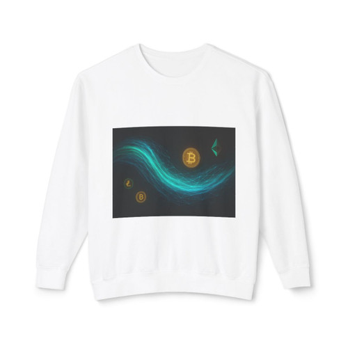 Digital Currency Wave - Unisex Lightweight Crewneck Sweatshirt