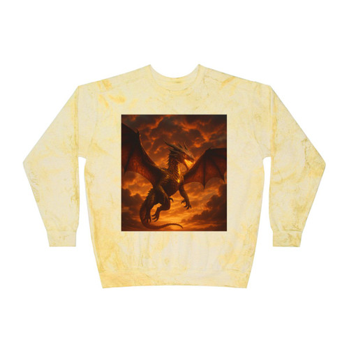 Golden Ember Serpent - Unisex Color Blast Crewneck Sweatshirt