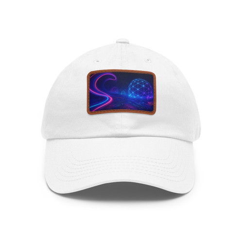 Digital Dreamscape - Dad Hat with Leather Patch (Rectangle) Digital Dreamscape - Dad Hat with Leather Patch (Rectangle)