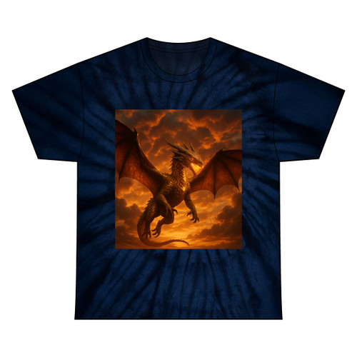 Golden Ember Serpent - Unisex Tie Dye Cotton Tee Golden Ember Serpent - Unisex Tie Dye Cotton Tee