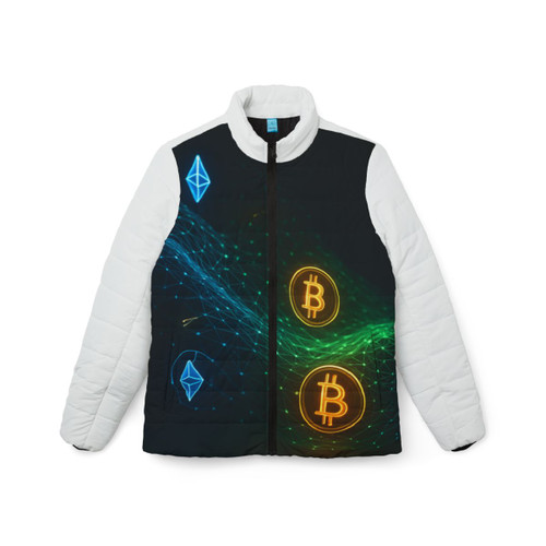 Digital Currency Wave - Women’s Puffer Jacket (AOP)