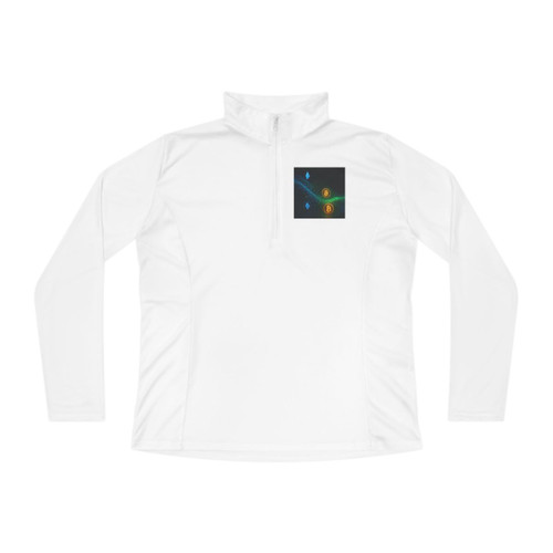 Digital Currency Wave - Ladies Quarter-Zip Pullover