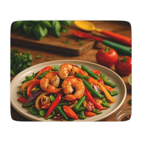 Flavorful Journeys - Tan Sherpa Blanket