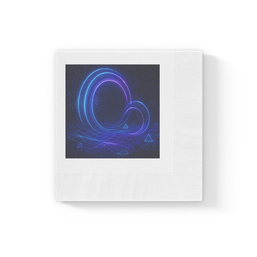 Digital Dreamscape - White Coined Napkins