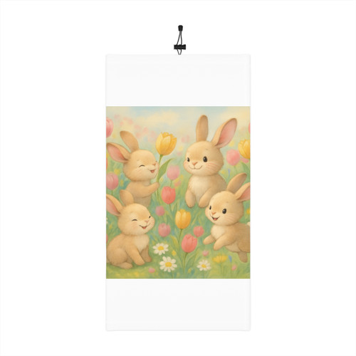 Bunny Blossom Parade - Winter Neck Gaiter With Drawstring