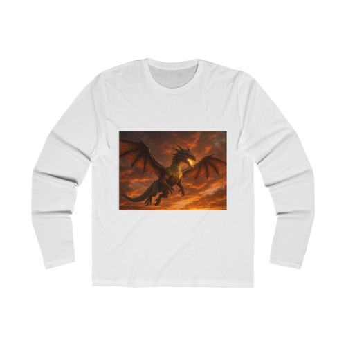 Golden Ember Serpent - Men's Long Sleeve Crew Tee Golden Ember Serpent - Men's Long Sleeve Crew Tee