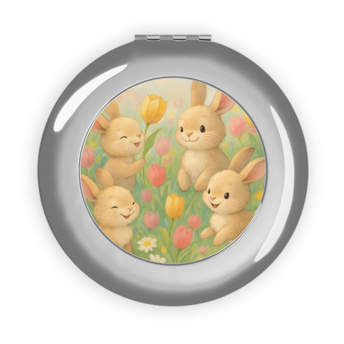 Bunny Blossom Parade - Compact Travel Mirror