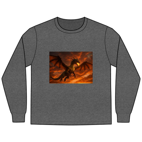 Golden Ember Serpent - Men's Long Sleeve Tee Golden Ember Serpent - Men's Long Sleeve Tee