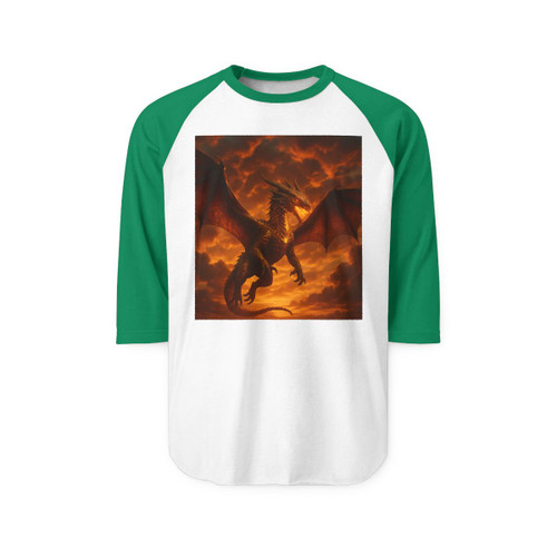 Golden Ember Serpent - Unisex Three-Quarter Sleeve Raglan Shirt