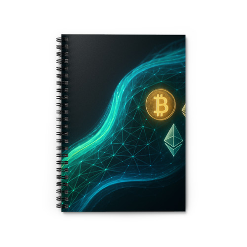 Digital Currency Wave - Spiral Notebook - Ruled Line