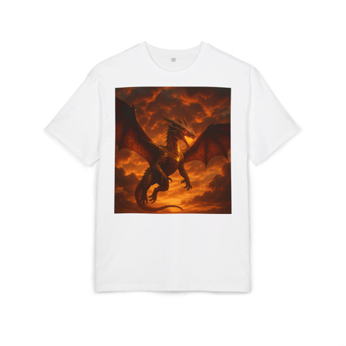 Golden Ember Serpent - Unisex Heavy Oversize Tee