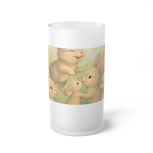 Bunny Blossom Parade - Frosted Glass Beer Mug