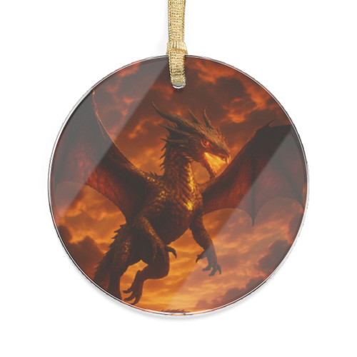 Golden Ember Serpent - Acrylic Ornaments