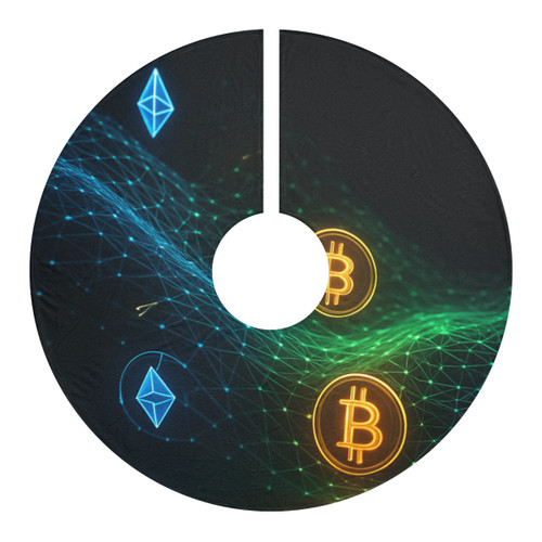 Digital Currency Wave - Christmas Tree Skirts