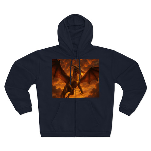 Golden Ember Serpent - Unisex Hooded Zip Sweatshirt Golden Ember Serpent - Unisex Hooded Zip Sweatshirt