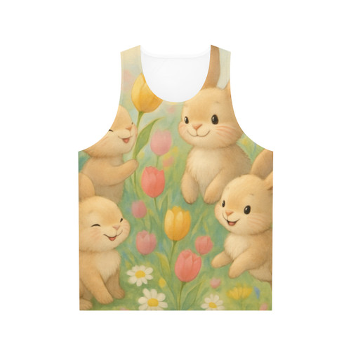 Bunny Blossom Parade - Unisex Tank Top (AOP) Bunny Blossom Parade - Unisex Tank Top (AOP)