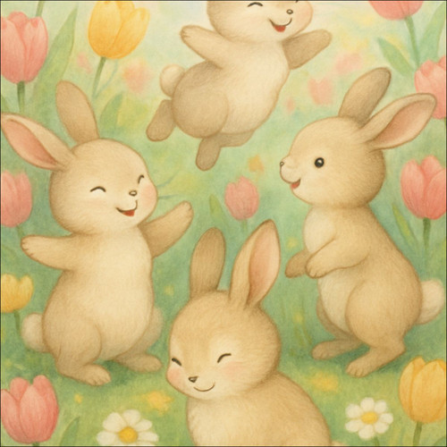 Bunny Blossom Parade - Temporary Tattoos