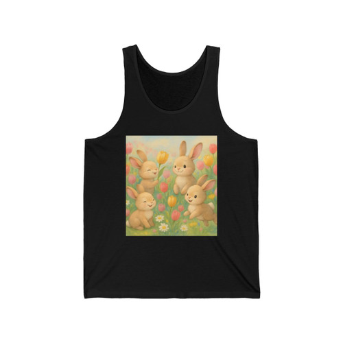 Bunny Blossom Parade - Unisex Jersey Tank Bunny Blossom Parade - Unisex Jersey Tank